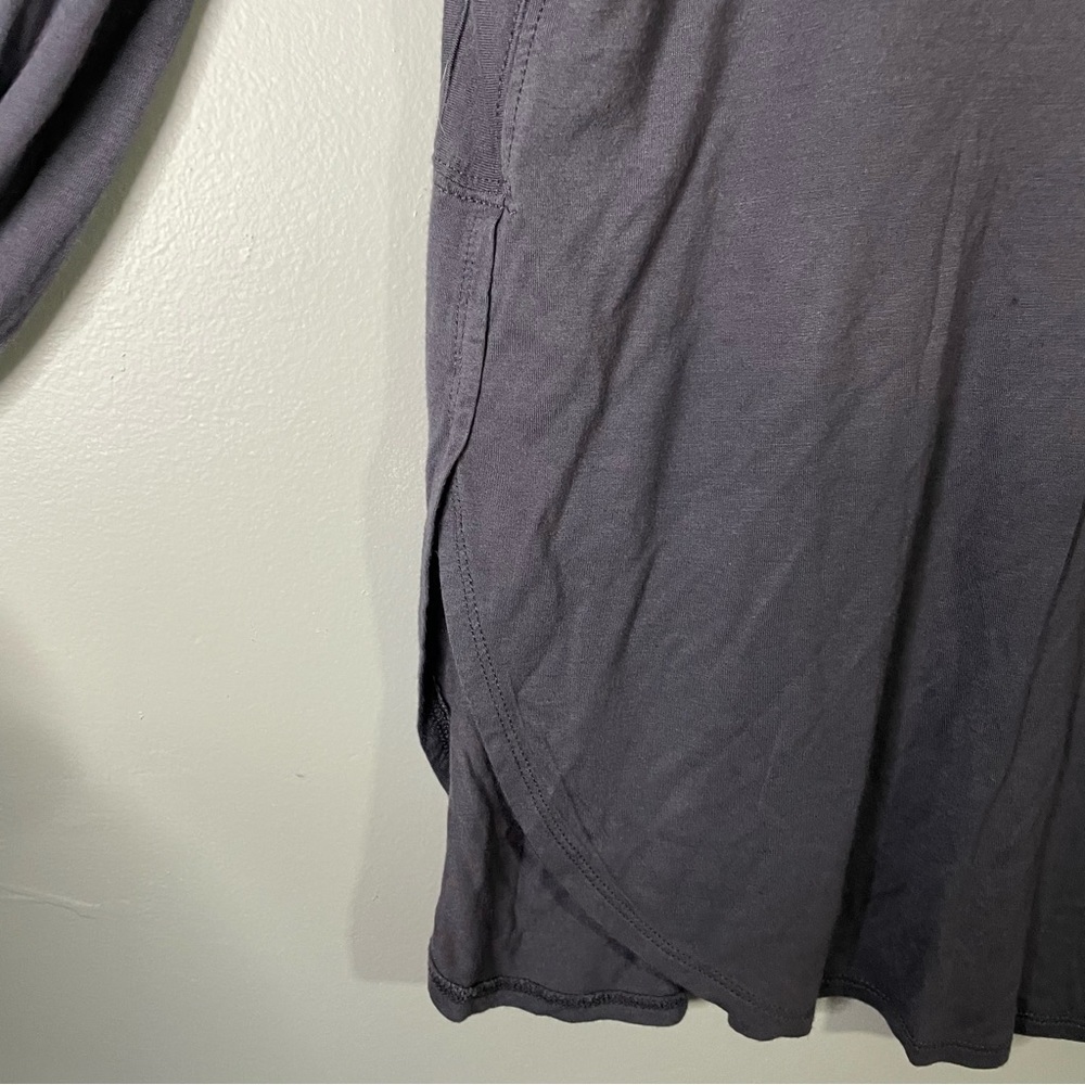 Madewell Grey Stretchy V Neck Long Sleeve Casual Loose Fit Blouse Size Small - Picture 5 of 7